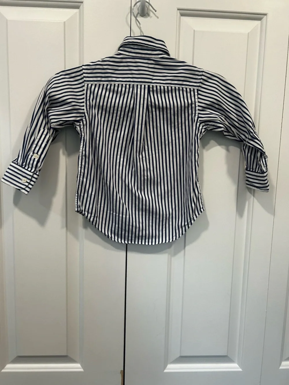 Ralph Lauren Toddler Button Down Shirt 2T Blue White Striped Classic Polo